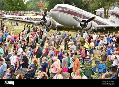 Thousands Of Aviation Enthusiasts And Pilots Gather Adjacent To The Runway For The Air Show At