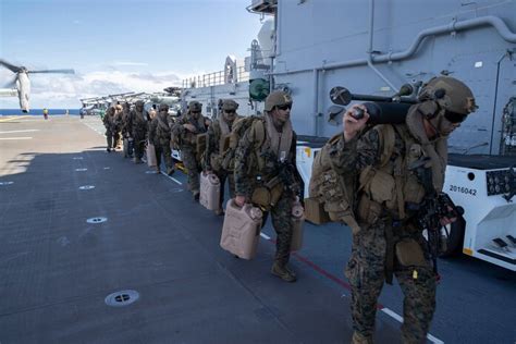 U S Marines With The 31St Marine Expeditionary Unit Meu Prepare A High Mobility Artillery