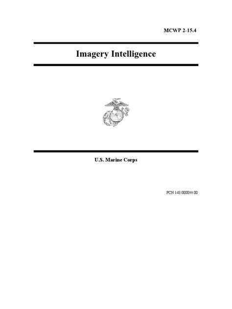 Us Marine Corps Imagery Intelligence Imint Mcwp 2 15 4 Reconnaissance Military Intelligence