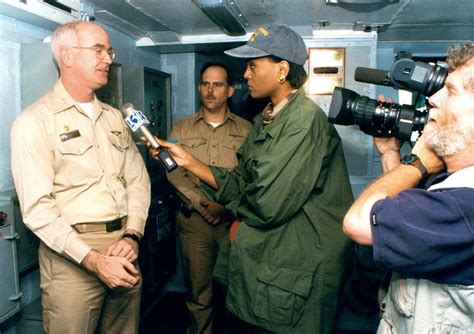 Us Navy Captain Douglas R Roulstone Commanding Officer Of The Aircraft Carrier Uss John C