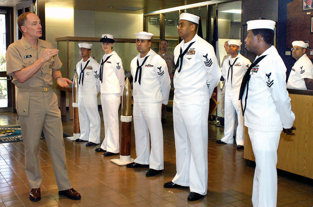 Us Navy Usn Vice Admiral Vadm John G Cotton Chief Of Naval Reserve Addresses Several