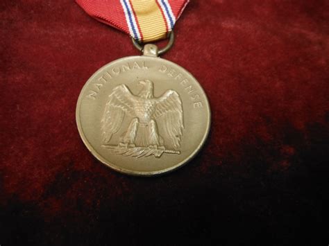 Uwm 0096 Wwii Us National Defense Medal With Ribbon Bar Us Military Antiques And Museum 14 95