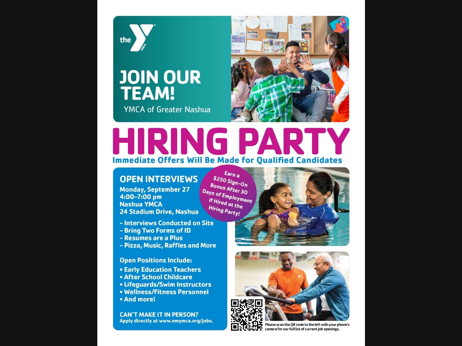 Ymca Hiring Party On 9 27 21 4 To 7Pm 250 Sign On Bonus Nashua Nh Patch